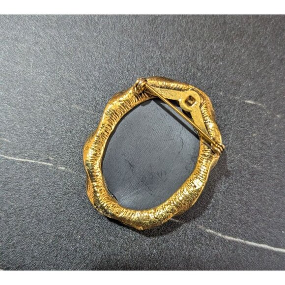 Vintage Gold Tone Lady Cameo Brooch Pin 1.5” Elegant Victorian Revival Jewelry D - Picture 2 of 9